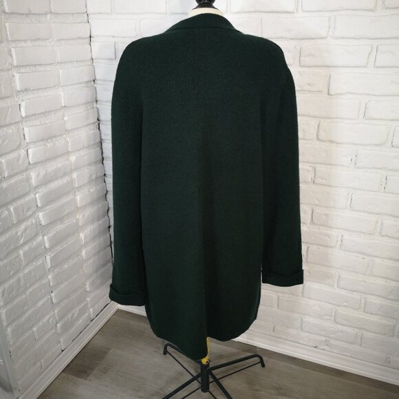 JustFab Ladies Size Large Dark Green Open Long Cardigan / Duster - Picture 2 of 8